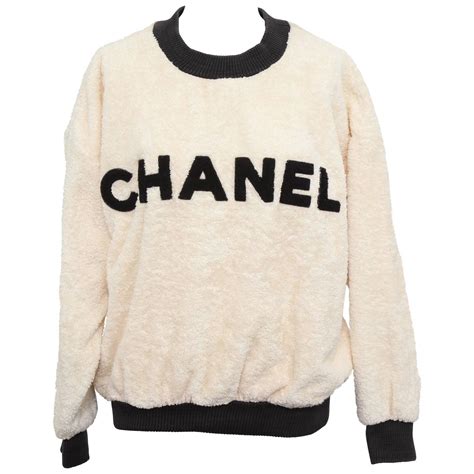 vintage chanel logo sweatshirt|chanel cashmere sweater.